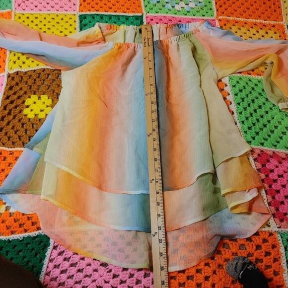 A new Approach A.N.A Size Small Sz S light Sheer Pastel Long Sleeve Bow Sherbet - Picture 2 of 12